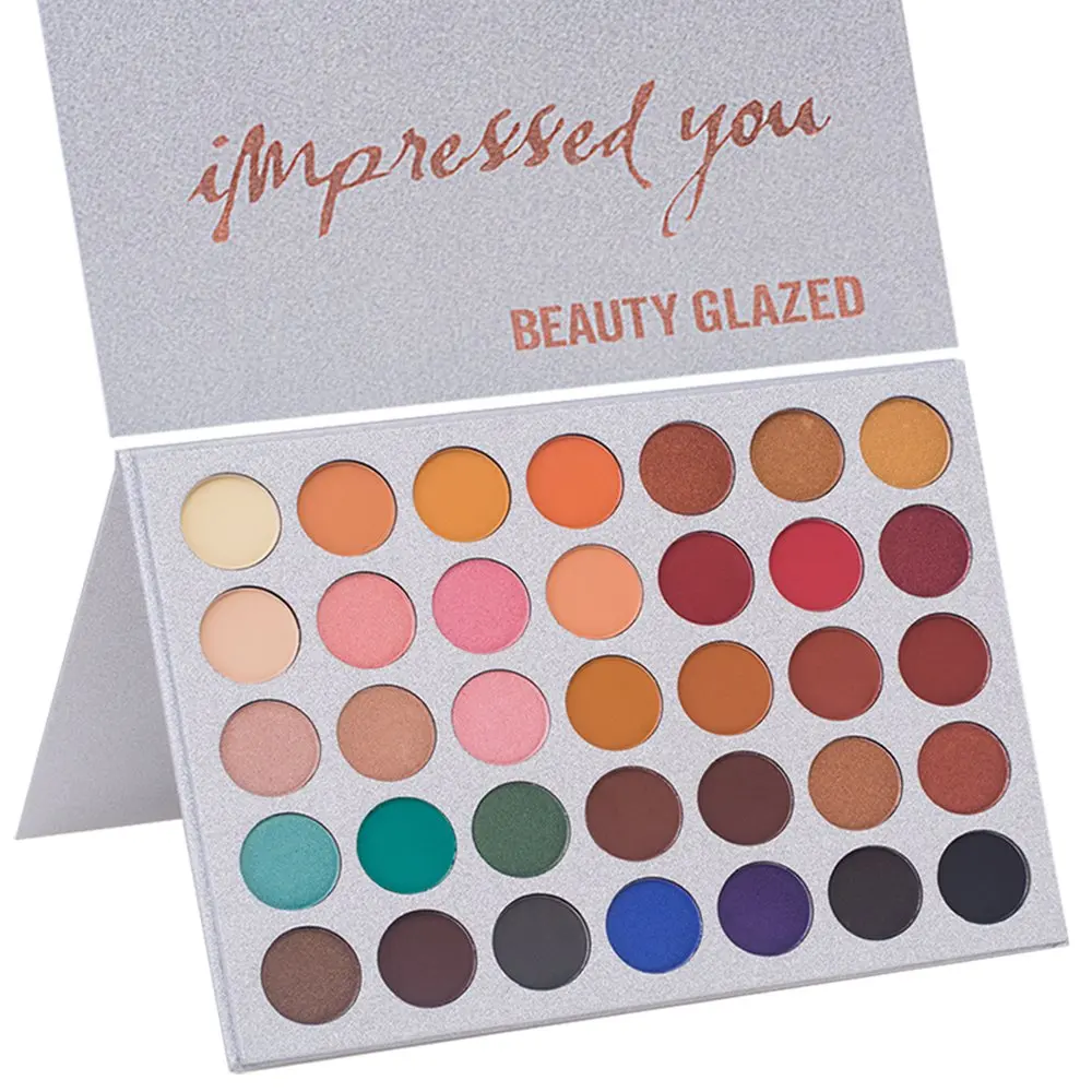 Палитра теней для век Beauty Glazed 36 цветов тени макияж матовые блестящие высокие