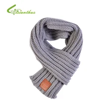 Модный детский зимний шарф, вязаный шарф с воротником и воротником, Осенний однотонный шарф для маленьких мальчиков, шейный платок для девочек, шарфы-нагрудники