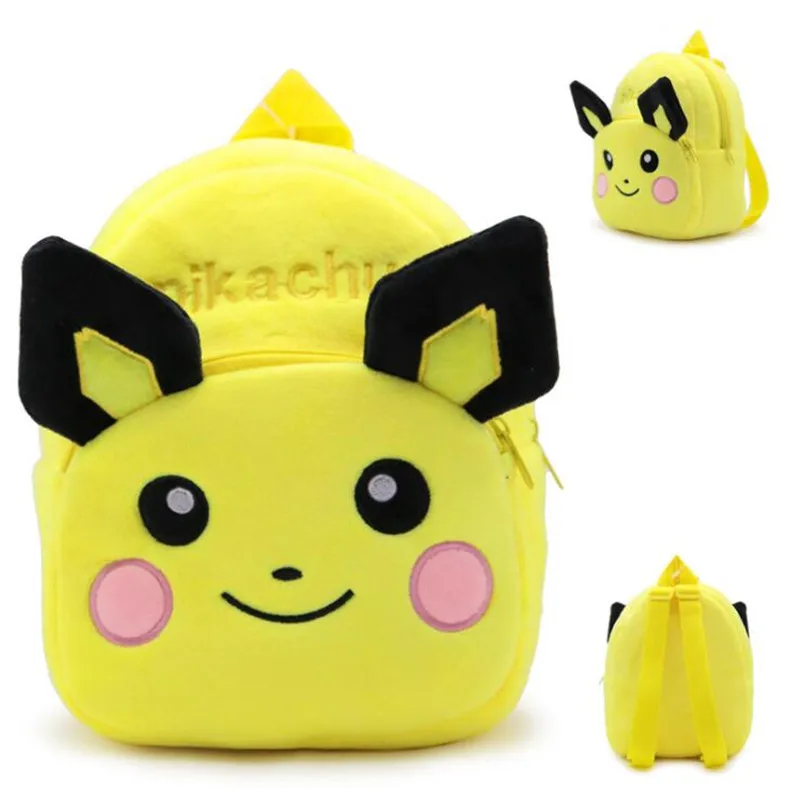 Pikachu Plush Backpacks Children Infant Mochila 3D Kids School Bags Cartoon Plush Backpacks Mini Preschool Bag
