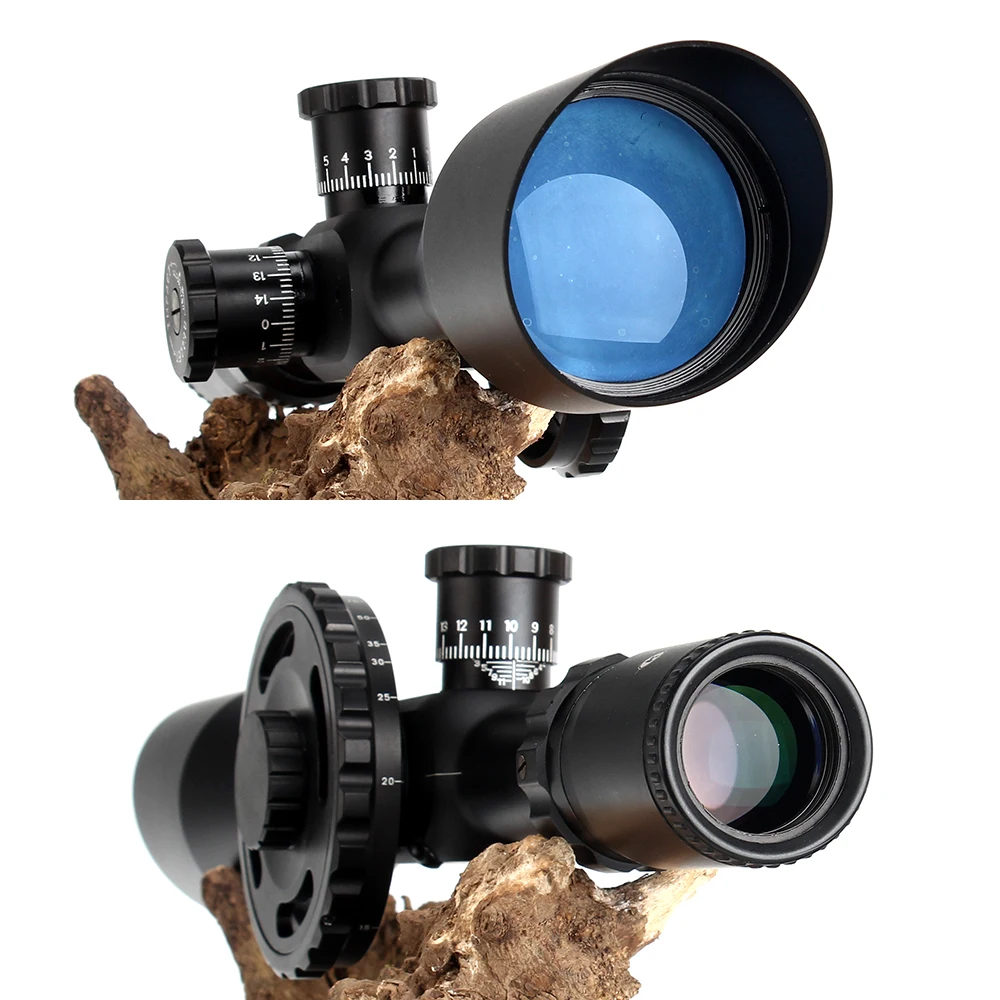 Kandar Primeiro Plano Focal Caça Riflescopes Roda Lateral Paralaxe Mil Dot Vidro Gravado Retículo Torres Reset Escopo 6-18x56q 16 Lunetas Riflescopes