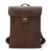 Известный бренд Crazy Horse, рюкзак из натуральной воловьей кожи, мужской женский рюкзак, повседневные школьные сумки, ранец, винтажный рюкзак унисекс