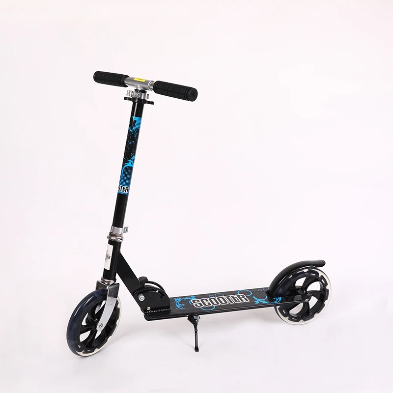 New Adult Children Kick Scooter Pattern Foldable PU 2 wheels Hand Brake