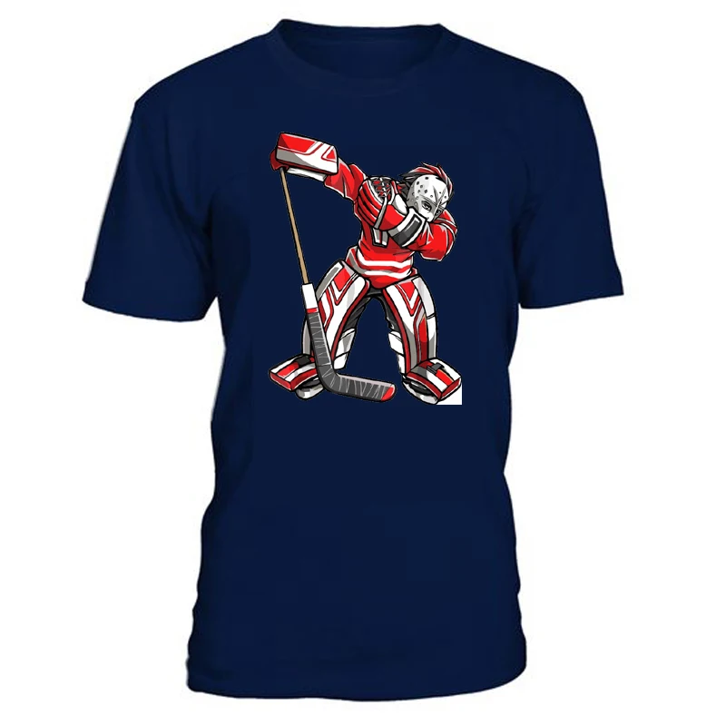 Крутые хоккейные хлопковые футболки с круглым вырезом для хоккея высокого качества винтажные мужские рубашки с коротким рукавом TS1824 - Цвет: navy1
