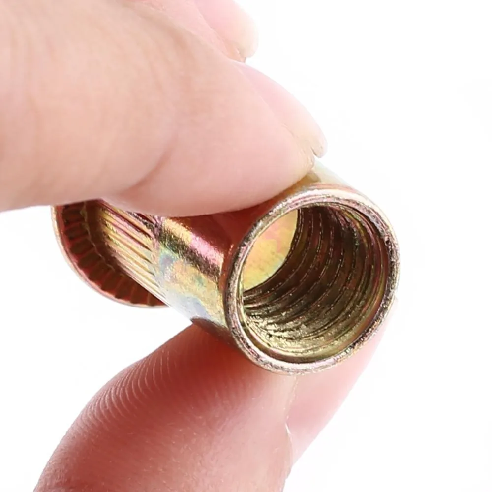 WALFRONT-100pcs-Lot-Rivet-Nut-M3-M12-Carbon-Steel-Flat-Threaded-Rivnuts-Nutsert-Cap-Zinc-Fastener (2)