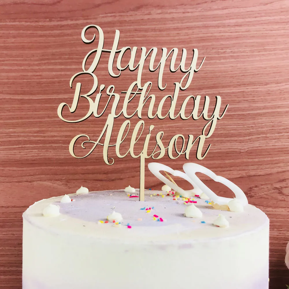 Personalized Happy Birthday Cake Topper,Birthday Party Cake Topper Decoration Supplies,Custom name Cake Topper,Gift for birthday