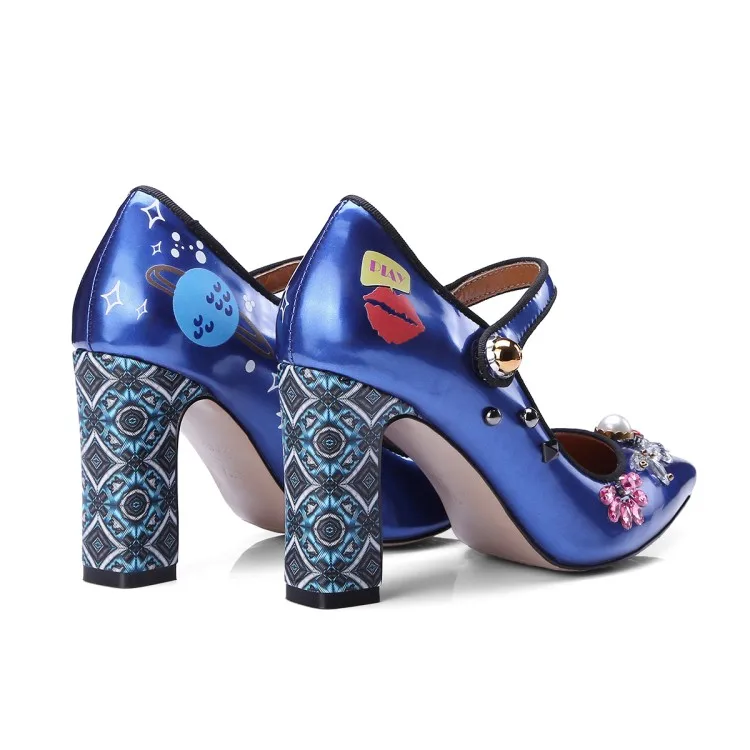 Mljuese Otoño Tacones Mujeres Altos Janes Silver Color 2018 Estrecha Cuadrado Punta Bombas Tacón Primavera Azul Mary Tamaño 40 blue Cristal 34 rgqWrcABw