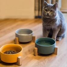 Миска для кошки питомца керамическая миска круглая миска для собак и кошек модная Милая Нескользящая миска для кормления высокого качества и большой емкости