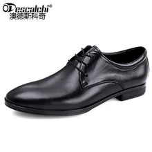 Odescalchi Men Luxury Crocodile Embossed Leather Men’s Blue Business Derbys Formal Shoes Men Wedding Office Dress Shoes