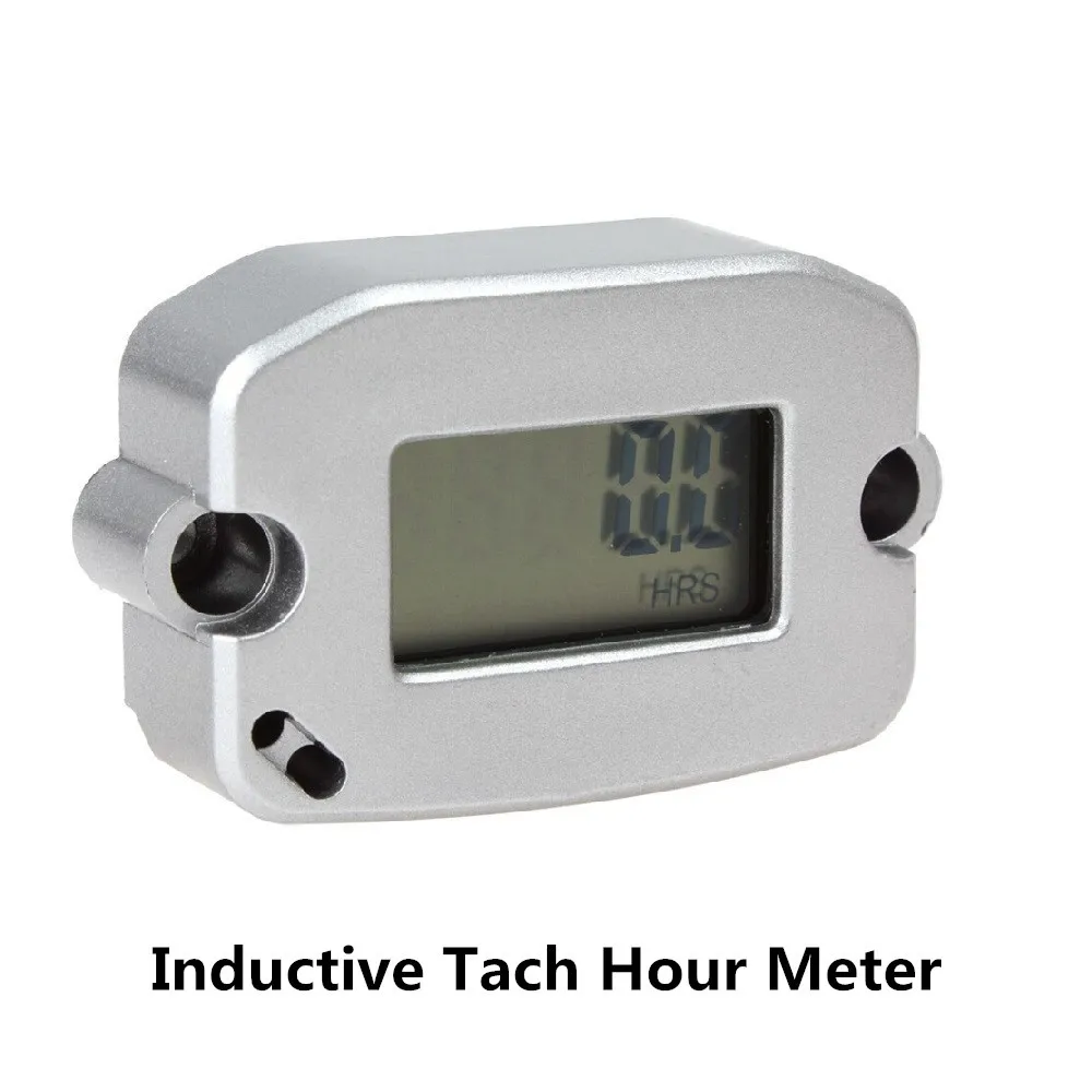 Digital Inductive Tachometer Tach Hour Meter RPM Resettable Waterproof