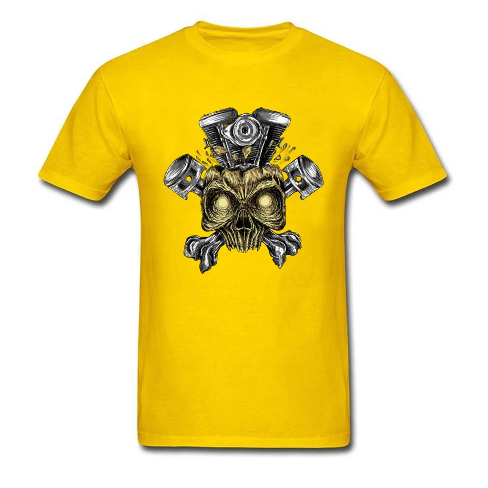 BIKERs MIND Printing Lovers Day All Cotton O-Neck Men T Shirt Fashionable Clothing Shirt Latest Short Sleeve Top T-shirts BIKERs MIND yellow