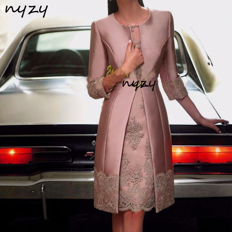 NYZY M22H Real Burgundy Mother of the Bride Dresses 2 Piece With Jacket Mother Suits Outfits Wedding Party Guest Wear