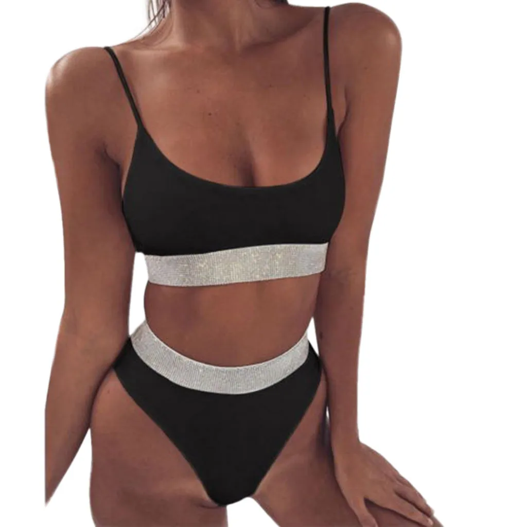 

Swimming Custom Two Piece Women Solid Set Push Up Padded Swimsuits Swimwear Beach Bathing Suit M10 MA18