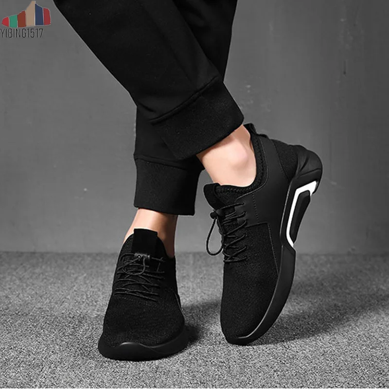 

YIBING1517 2019 New Breathable Comfortable Mesh Men Shoes Casual Lightweight Walking Male Sneakers Fashion Lace Up Footwear