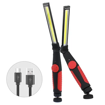 

Cob Led Flashlight Torch Flexible Hand Torch Dimmable Led Work Light Magnetic Inspection Lamp Usb Rechargeable Led Torch Light