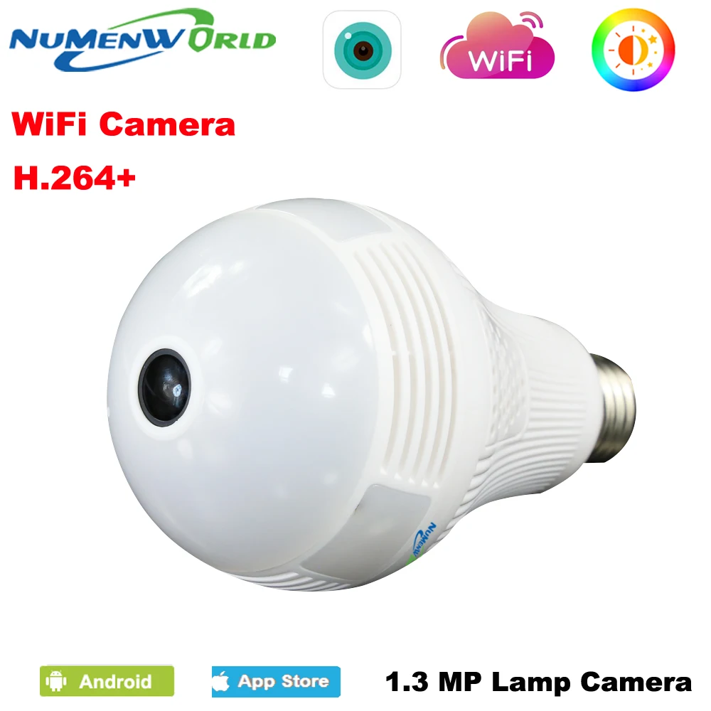 Numenworld 360 P CCTV IP cam 960 Panoramin умный дом безопасности Wi Fi VR светодио дный лампы безопасности видеокамера Поддержка Планшетные ПК телефон