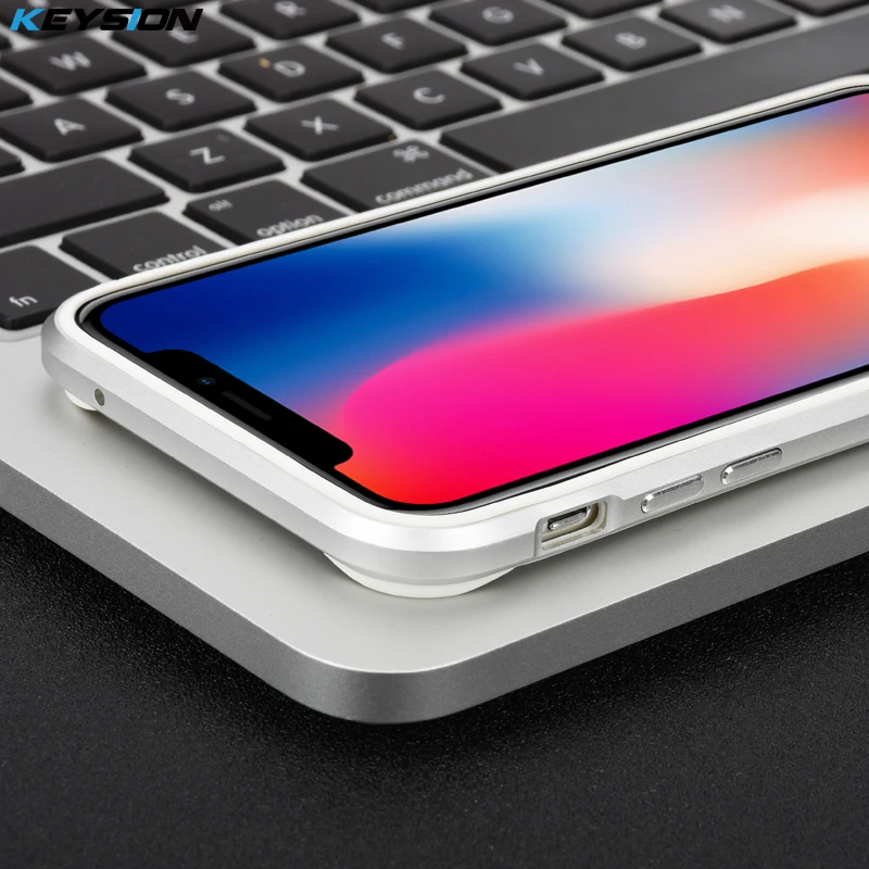 Чехол бампер KEYSION для телефона iPhone X 10 Роскошный Алюминиевый металлический и
