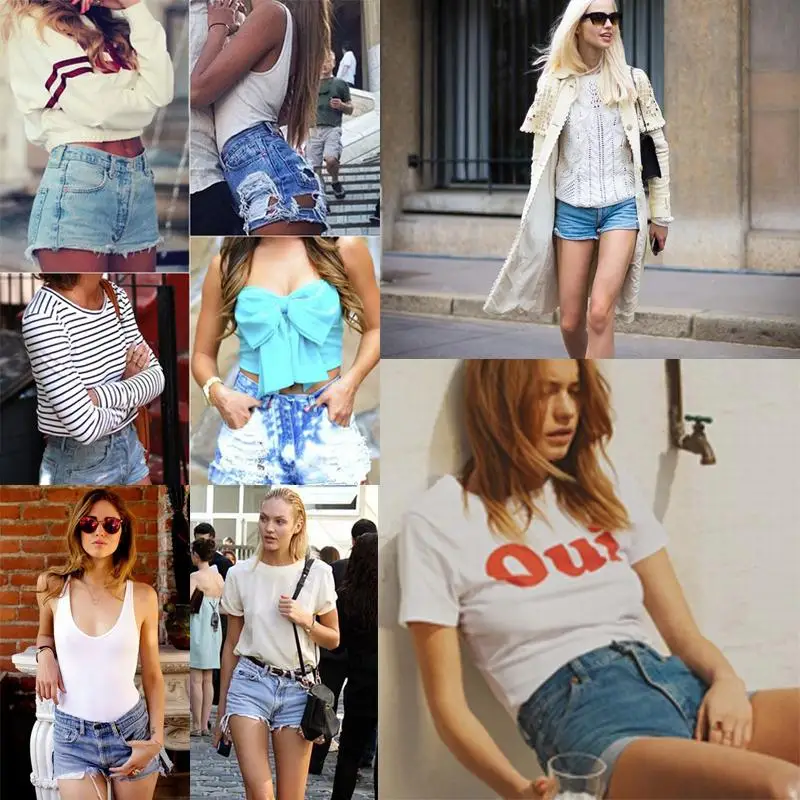 Лето 2019 белые шорты с высокой талией женские хлопковые повседневные сексуальные рваные джинсовые шорты женская уличная одежда в Корейском