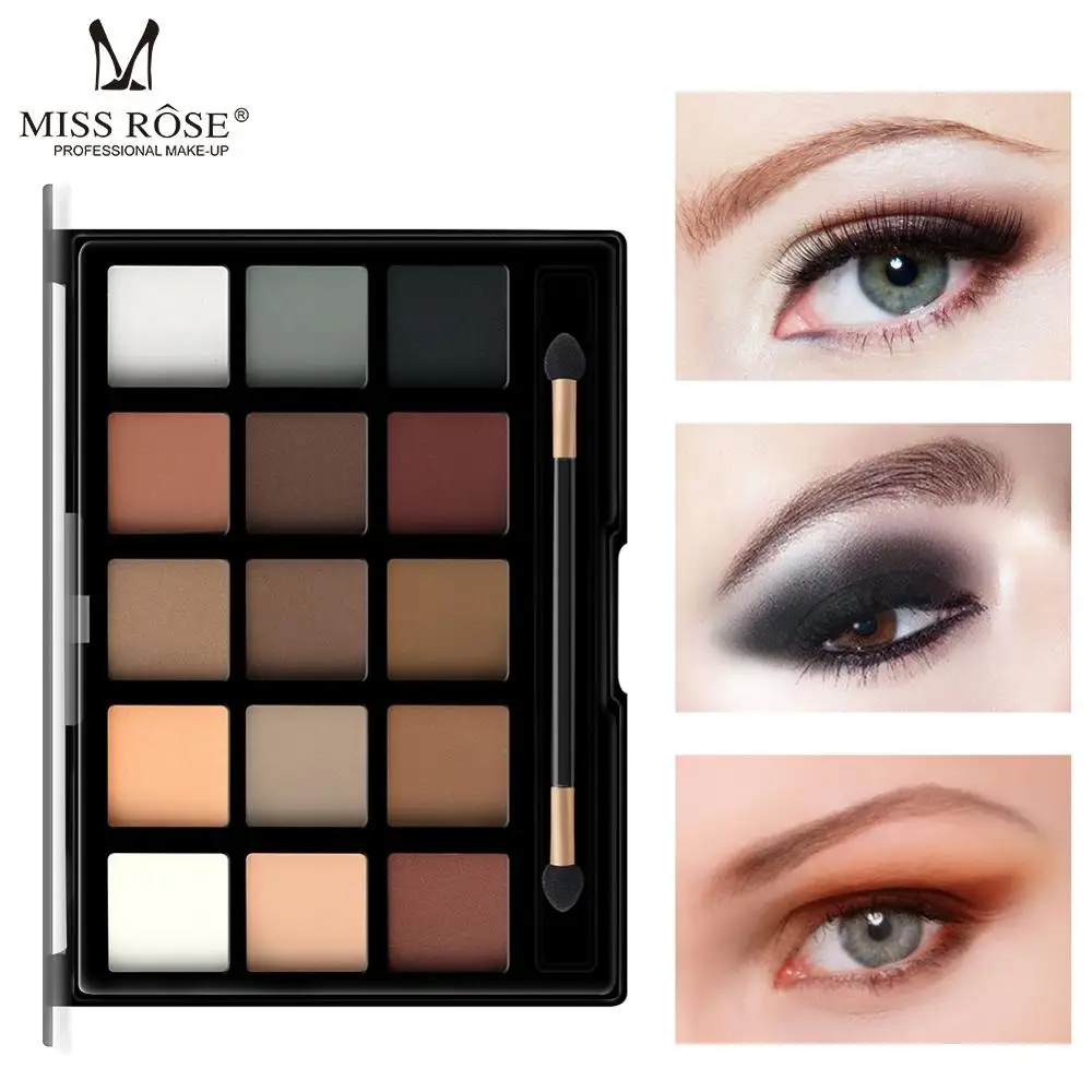 

MISS ROSE New 15 Color Eyeshadow Pearl Matte Eye Shadow Professional Pearly Makeup Multicolor Eye Shadow Makeup Set