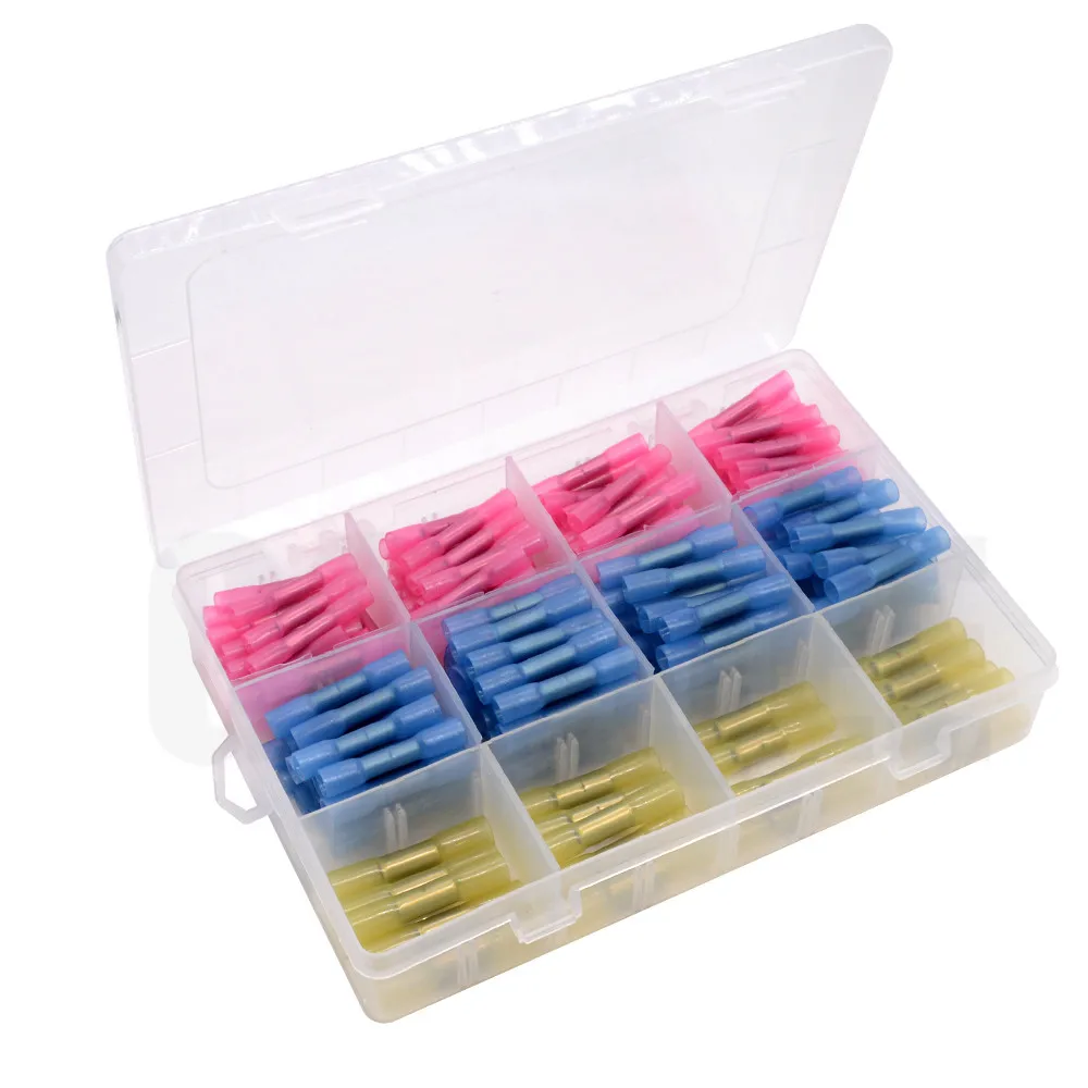 

180PCS Heat Shrink Terminal Insulated Butt Electrical Splice Wire Connectors Cable Crimp Terminal Connector AWG 22-10