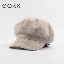 COKK Новая женская шапка восьмиугольная Newsboy Шапка берет живописца шапка осень зима шапки для женщин классический винтажный капор шапка для женщин