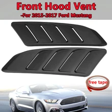 Передний капот вентиляционное отверстие подходит для- для Ford для Mustang панель отделка черный 2 шт. Универсальный Автомобильный воздухозаборник Совок капот вентиляционное отверстие