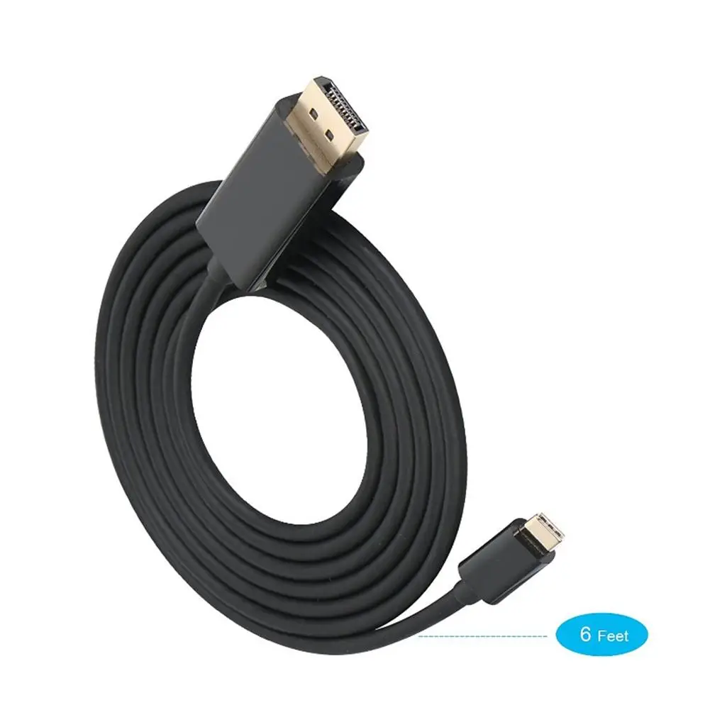 Новое поступление 2020 DP Интерфейс * 1 черный адаптер USB C DisplayPort 6 футов/1 8 м 3. 0 Type папа