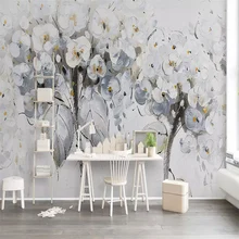 На заказ любой размер Настенные обои картина маслом цветок скандинавские Модные Простые красивые фото настенная ткань гостиная украшение дома