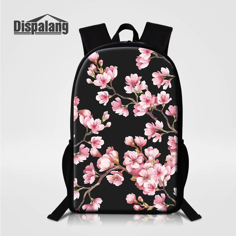 

Dispalang Women's Backpack Cherry Flower School Bag For Teenage Girl Lady Custom Image Shoulder Bag For Traveling Female Bookbag