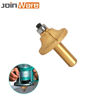 

Vacuum Brazed Diamond Router Bits R15 43mm Bullnose Stone Granite Marble Slab Edge Profile Router Cutter With 1/2" Round Shank