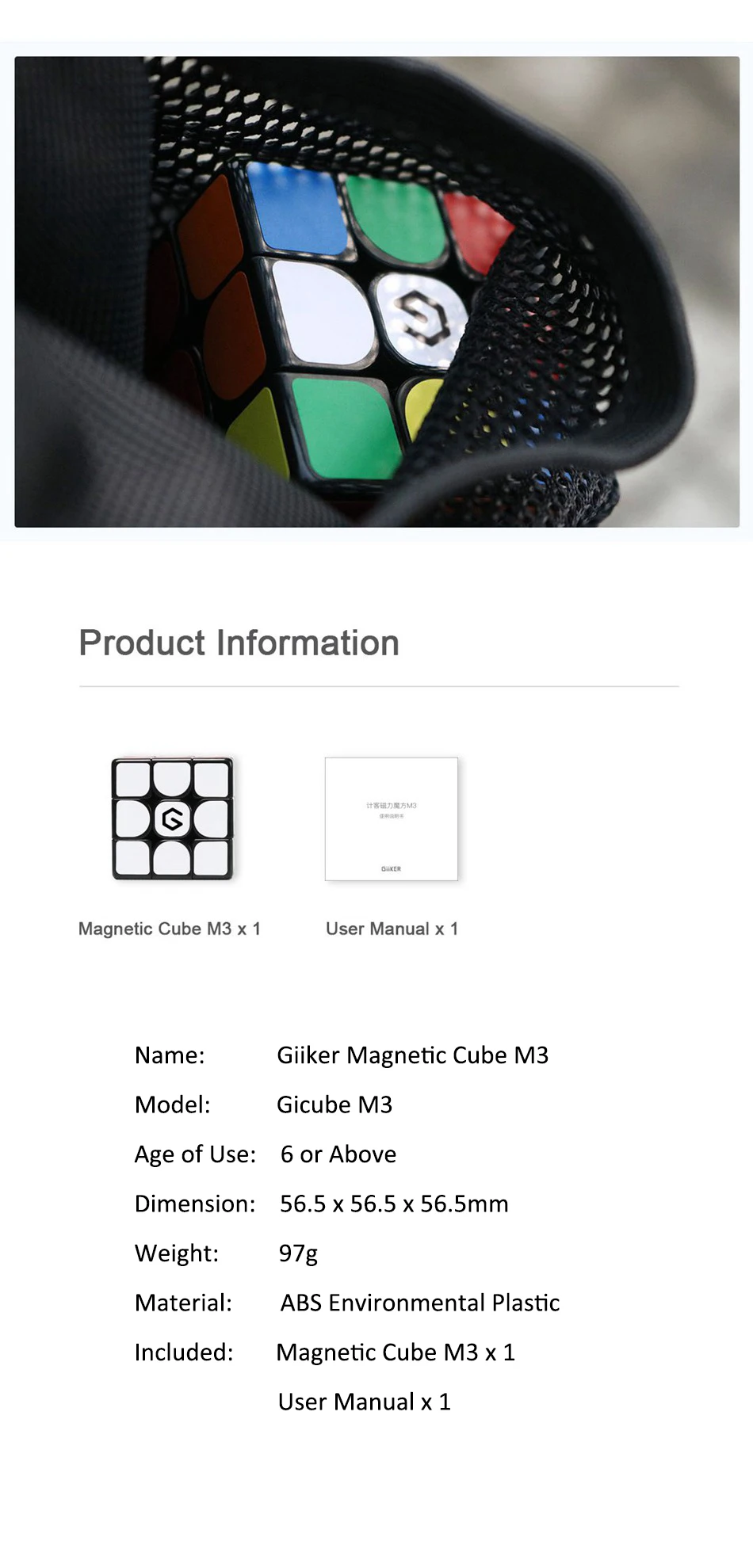 Xiaomi Mijia Giiker M3 Magnetic Cube 3x3x3 puzzle decompression APP teaching, magic cube puzzle Children Adult Education Toy (9)