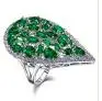 Кольцо на палец в форме капли воды синего, красного, шампанского, зеленого, белого цветов, фианитовые кольца с кристаллами циркония для женщин, модное ювелирное изделие - Цвет основного камня: green
