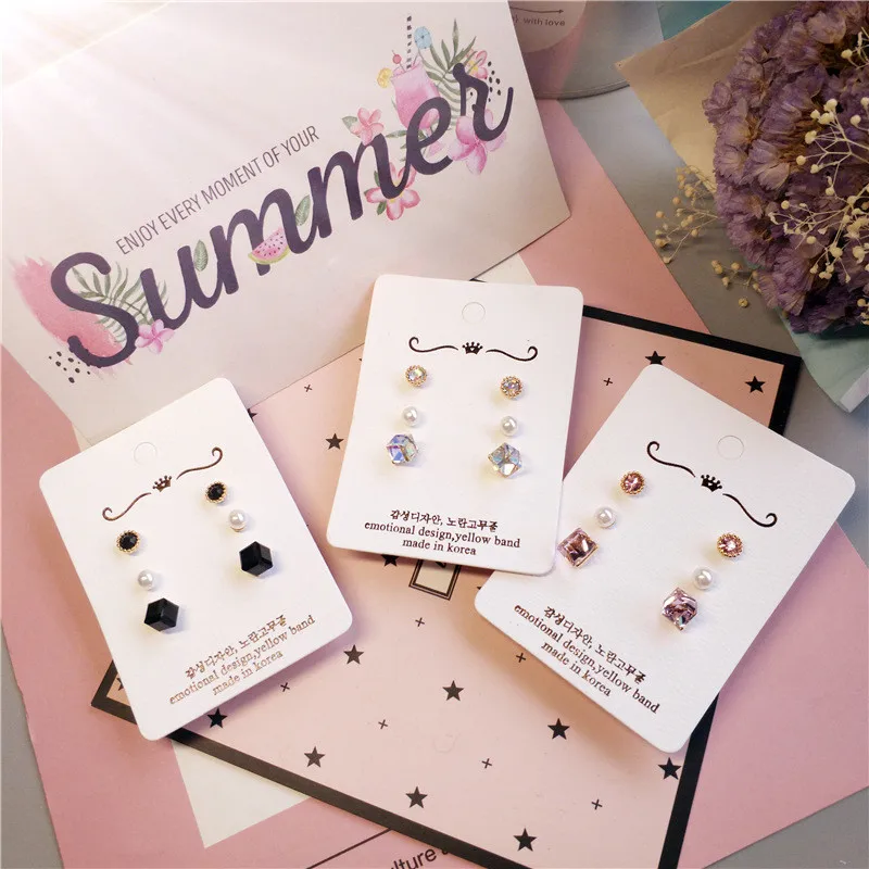 

Korea Handmade Crystal Square Simulated pearl Women Drop Earrings Dangle Earrings Fashion Jewelry Accessories-JQD5