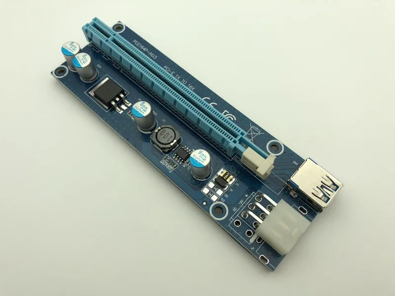 VER006C Riser Card PCI-E 1x к 16x PCI Express Riser USB 3,0 кабель SATA к 6Pin IDE блок питания для Майнинг Биткойн Miner Antminer