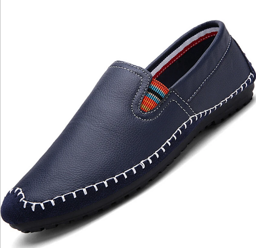 

2017 Mens soft Leather Flats Fashion Men Casual Shoes Moccasins Loafers fashion Men slip on casual Flats Gommino Driving Shoes