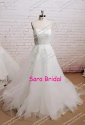 Vestidos noivas 2015 высокое качество милая платье-линии Tull одеваться сексуально - линии свадебное платье на заказ