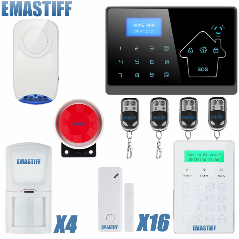 

Quad Band Touch Keypad TFT Dislay Wireless GSM PSTN House Security Voice Burglar Alarm IOS Android APP Remote control ARM