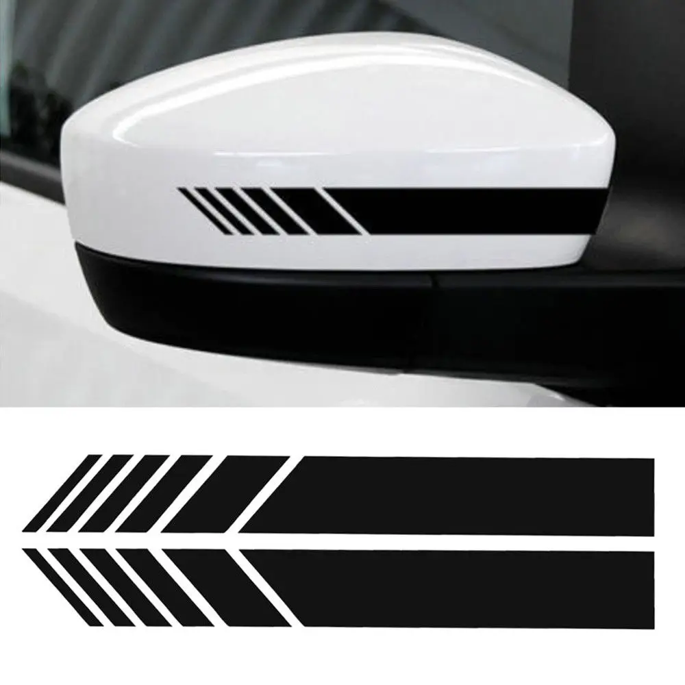 

2pcs 15*3cm Car Rear View Side Mirror Body Stripe Vinyl Sticker Decal DIY Sticker Black Silver Orange Red White Yellow