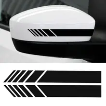 2pcs 15*3cm Car Rear View Side Mirror Body Stripe Vinyl Sticker Decal DIY Sticker Black Silver Orange Red White Yellow skull sward shape chrome car body sticker silver black red