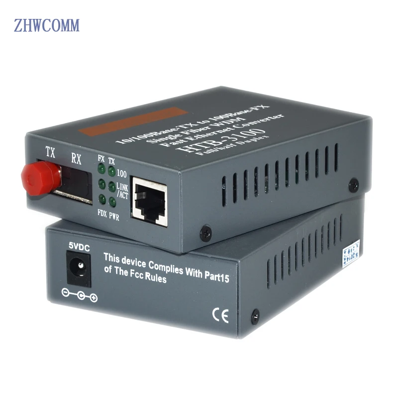 

1 pair HTB-3100AB 100M fiber transceiver 1 FC interface + 1 RJ45 port 25KM Fast Ethernet Media Converter Free shipping