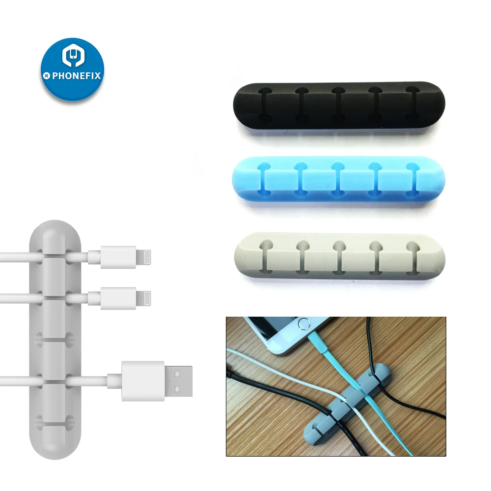 Desktop USB Cable Cord holder management clip 