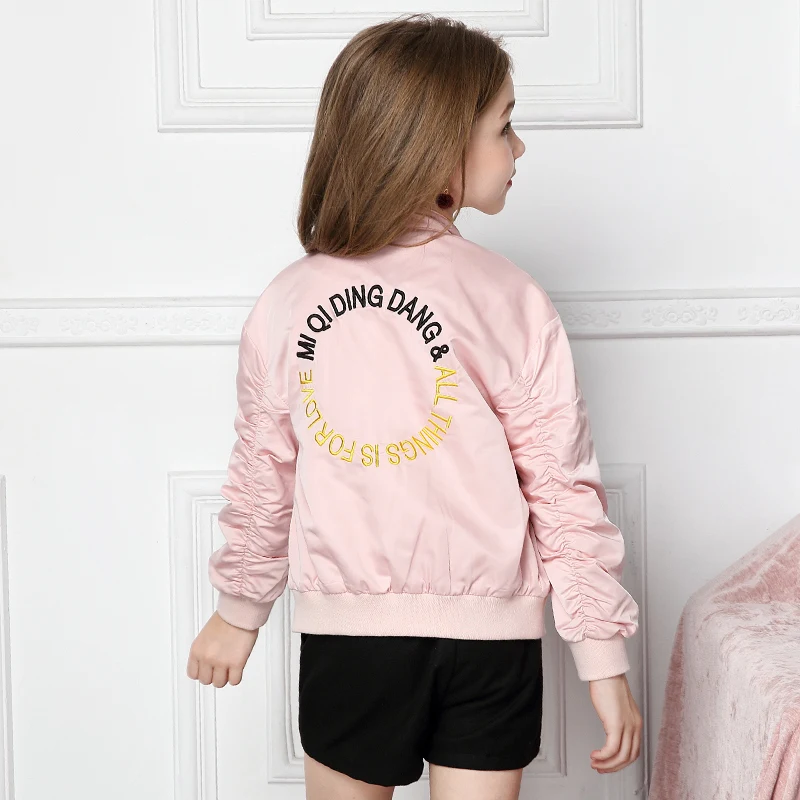 

Short jacket for girls pilots autumn dress new children's Korean alphabet coat jacket