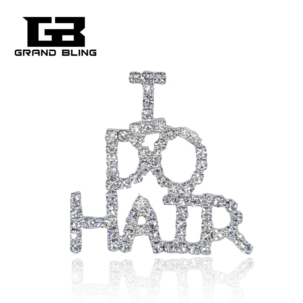 GRANDBLING Rhinestone ювелирное слово Брошь булавка "I DO HAIR" для людей в косметической промышленности и парикмахерской