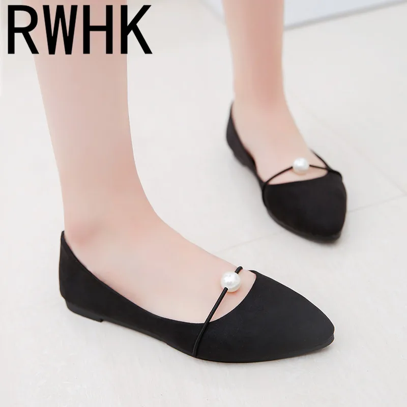 

RWHK Female summer 2019 new wild Korean version of the pointed shallow mouth flat bottom fashion casual shoes B326