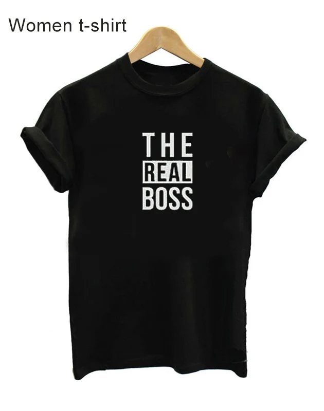 Couple Matching T-Shirts Humorous Print 'The Boss' and 'The REAL Boss' HTB1Nk oXe2CK1JjSZFwq6AoGXXab - Couple Matching T-Shirts Humorous Print 'The Boss' and 'The REAL Boss'