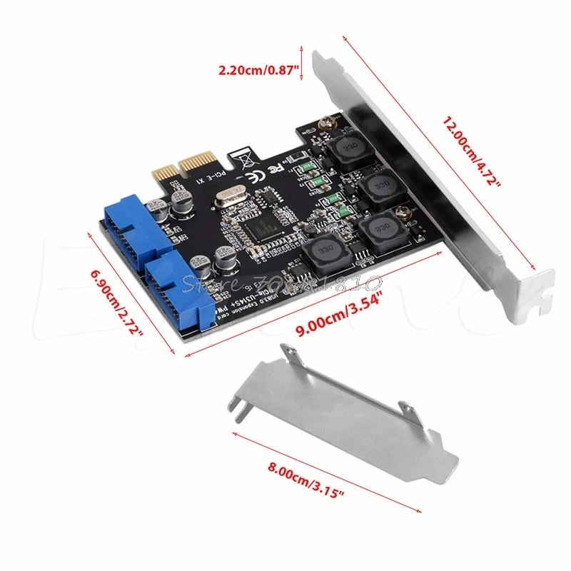 5 Гбит/с низкопрофильный кронштейн внутренний 2 порта 19Pin USB 3,0 карта PCI-e для PCI 20Pin папа Порты адаптер расширитель карты для рабочего стола