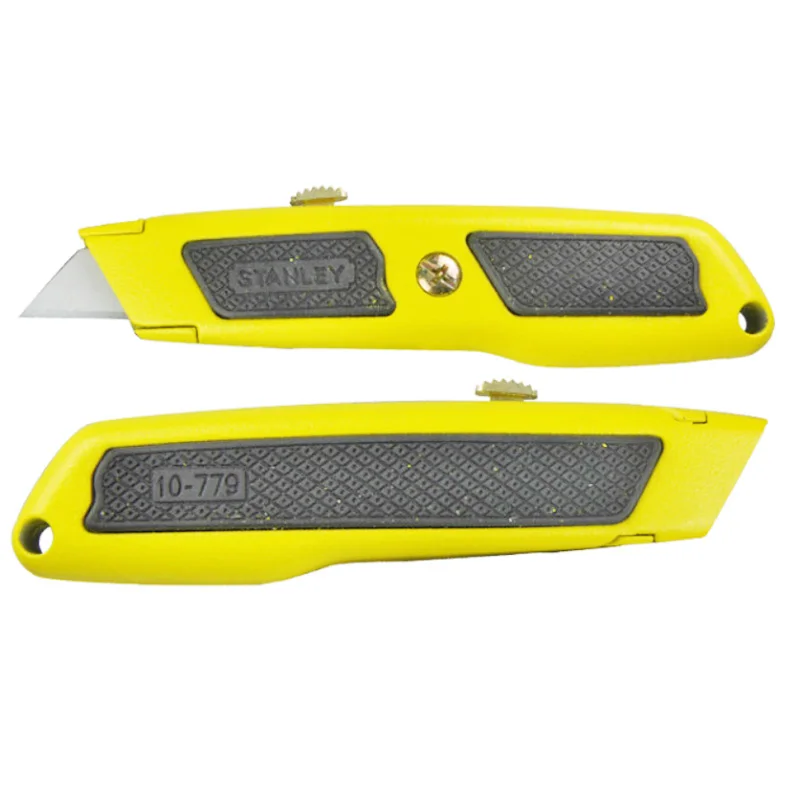 Стэнли 10-779 Dynagrip выдвижной нож металлический корпус с резиновой ручкой для подушки фиксированный нож для ножей Длина 5-5/" желтый