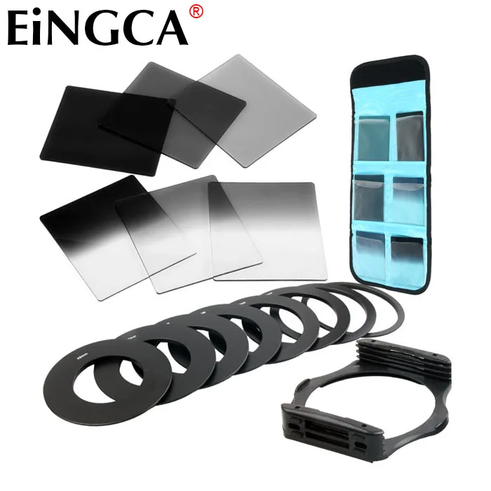 

17In1 DSLR Camera Lens Filter Set with Filter Holder Storage Bag Gradient ND2/4/8 for 49/52/55/58/62/67/72/77/82mm Adapter Ring