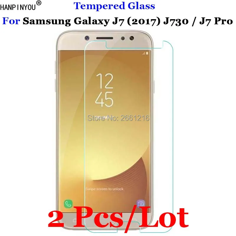 2 Pcs/Lot For Samsung Galaxy J7 2017 Tempered Glass 9H 2.5D Premium Screen Protector Film (2017) J730 5.5&quot | Мобильные телефоны