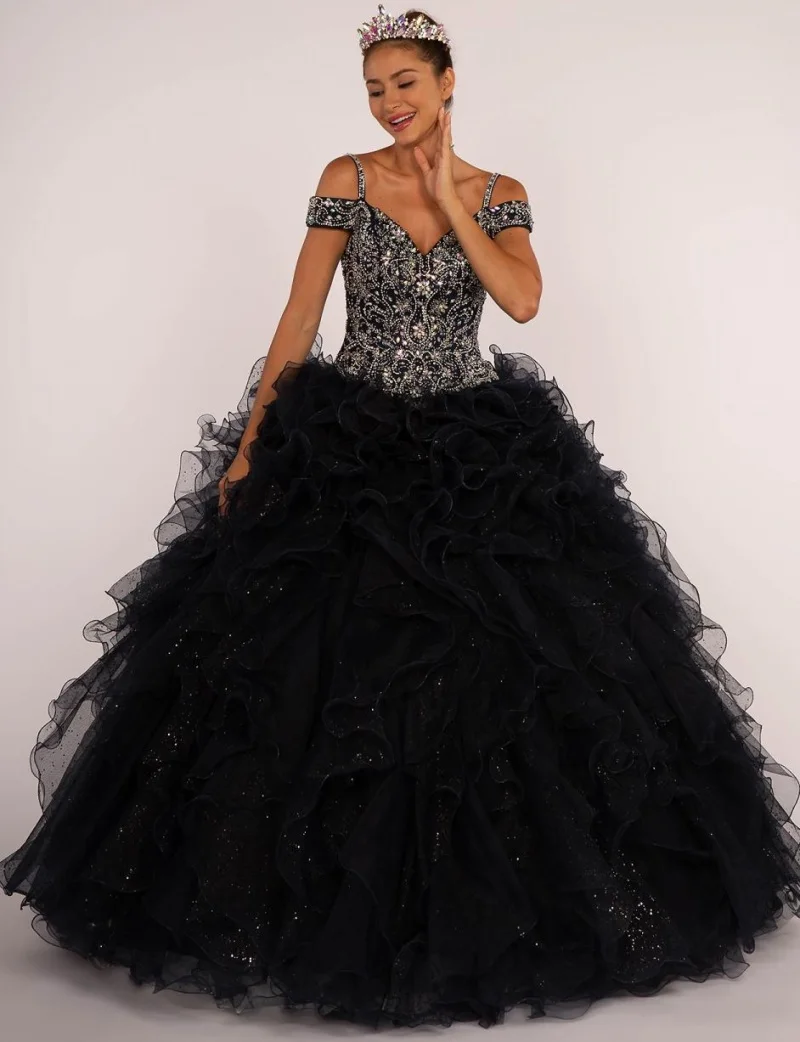 Великолепный черный розовые платья Quinceanera 2019 бисером с украшением в виде