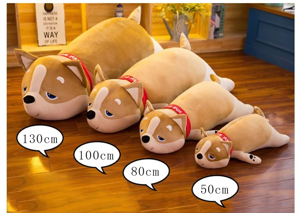 Fancytrader Pop Soft Lying Animal Shiba Inu Plush Pillow Anime Akita Doll Cartoon Dog Pillow for Valentine's Day Present23